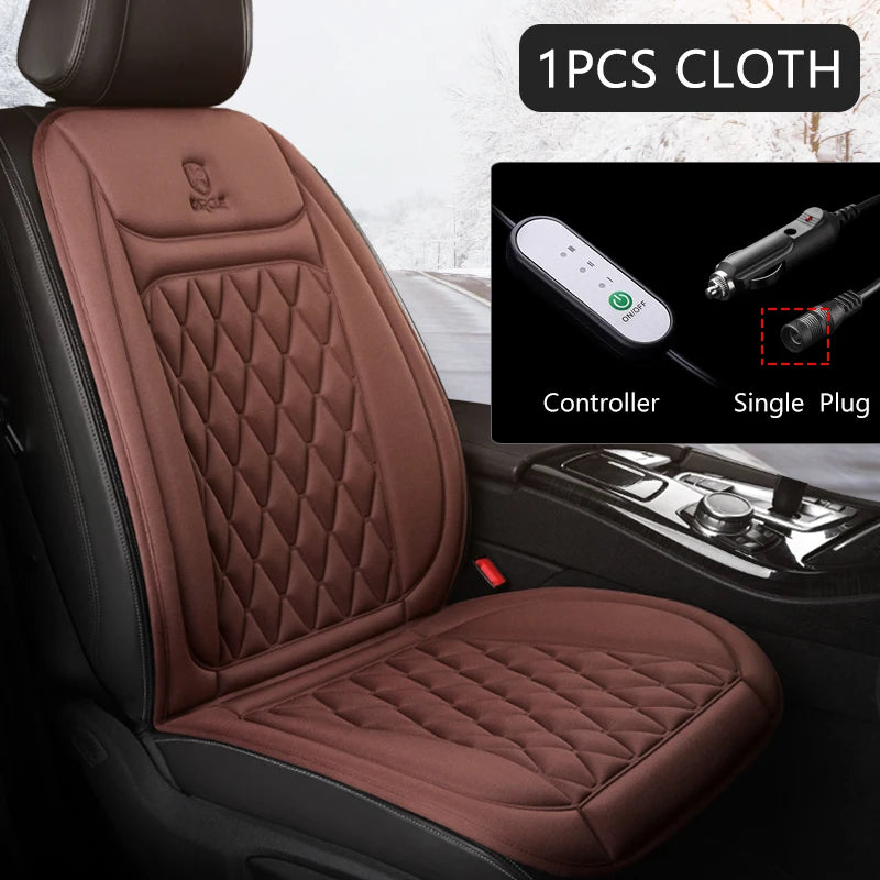 Coussin chauffant pour siège de voiture, en flanelle, 12V, universel, pour l'hiver siege chauffant voiture siège chauffant voiture
