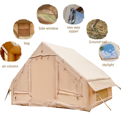 Tente de camping gonflable PAKICETUS pour 4 à 8 personnes avec fenêtres, tente de camping portable résistante à l'eau