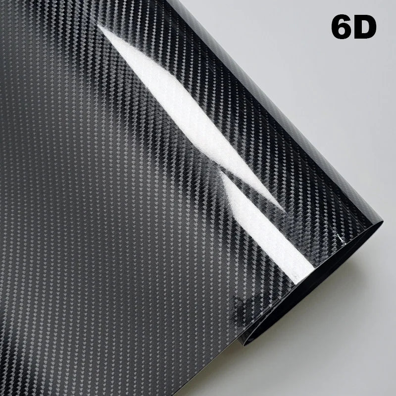 Film de carrosserie de voiture en Fiber de carbone, autocollant en vinyle noir, Film de protection mat et brillant pour moto 6D 5D 4D 3D, feuille de couverture de véhicule