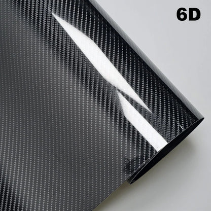 Film de carrosserie de voiture en Fiber de carbone, autocollant en vinyle noir, Film de protection mat et brillant pour moto 6D 5D 4D 3D, feuille de couverture de véhicule