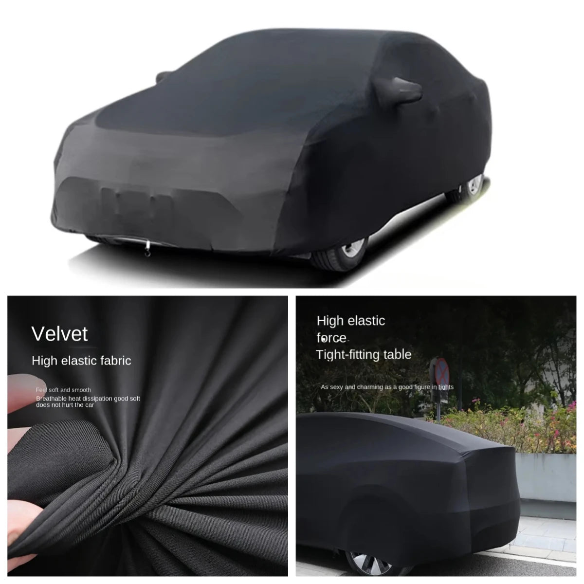 Housse de voiture extensible universelle, résistante au soleil, coupe-vent, anti-poussière, résistante aux rayures, Protection UV pour voiture de sport, berline, SUV, style de beauté