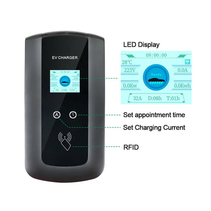 Chiefleed 22KW 32A Type 3 phases chargeur EV Portable Wi-Fi APP contrôle EVSE boîte de charge Station de charge pour chargeur de voiture électrique