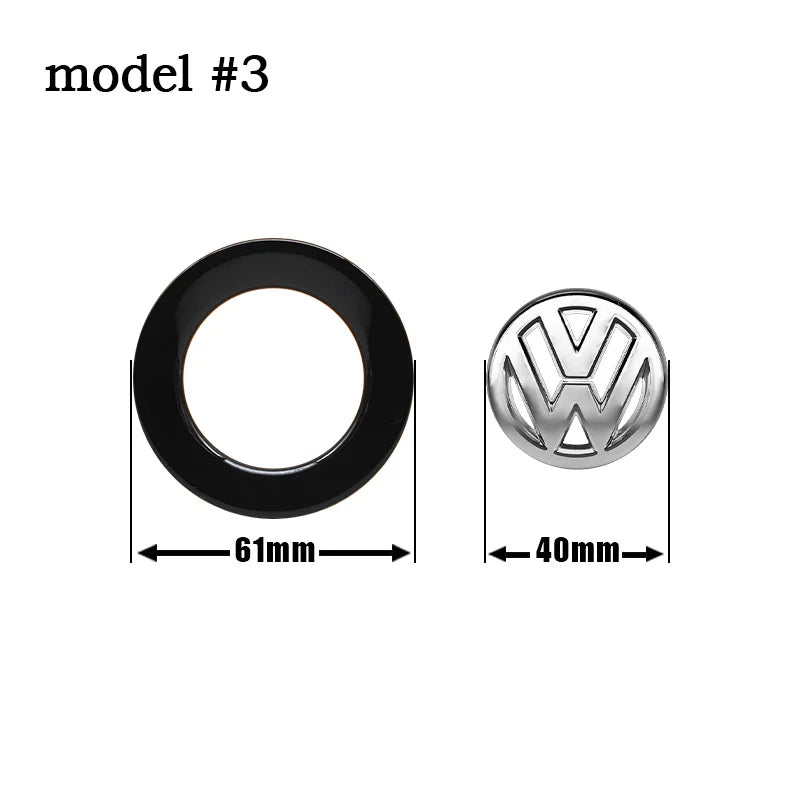 Autocollant emblème de volant de voiture ABS 40mm 61mm, pour Volkswagen VW GTI Polo Golf Caddy Jetta Sharan Passat Logo Badge accessoires