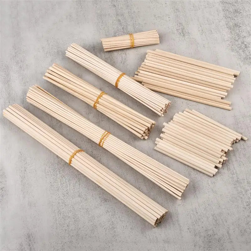 Bâton rond en bois pour l'artisanat, sucettes glacées alimentaires et fabrication de modèles de cheville, bricolage de chevilles durables, modèle de construction, outil de travail du bois