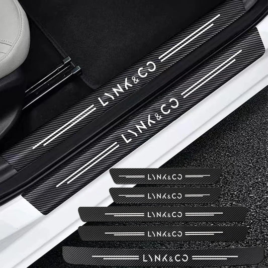 Autocollants de seuil de porte de voiture en Fiber de carbone, pour LynkCo Lynk & Co 05 06 5 6 Lynk Co 05 06 01 1, accessoires
