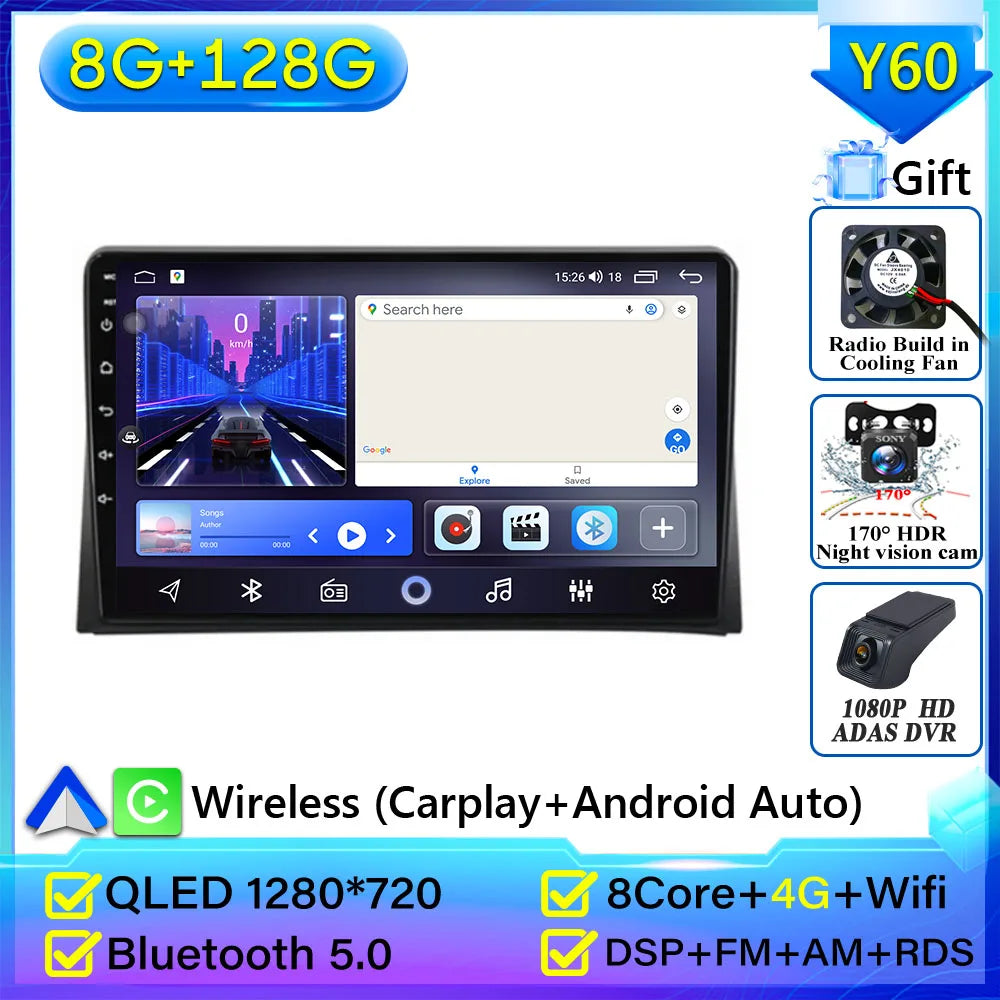 Pour Volkswagen Multivan T5 2003 2004 -2015 autoradio Carplay Navigation GPS Android Auto Android 15 affichage stéréo No 2din WiFi