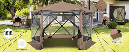 Maison d'écran de tente de belvédère escamotable pour le camping, pièce d'écran de 12x12 avec le toit parfait, belvédère d'écran extérieur avec le filet