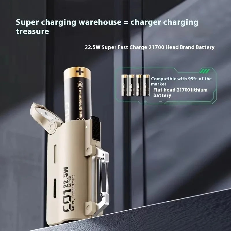DOKIY 5000mAh 22.5W سوبر سعة كبيرة بطارية شحن سريع شاحن محمول للتخييم في الهواء الطلق PowerBank مع حلقة تعليق أصلية