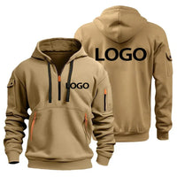 Nouveau pull de sport européen pour hommes avec fermeture éclair et poches sur les bras, personnaliser votre Logo, housse de pull à capuche et