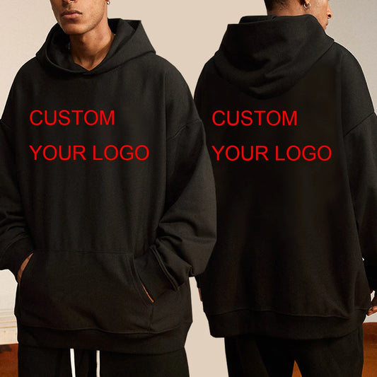 Sweat à capuche Harajuku personnalisé unisexe streetwear avec texte ou design