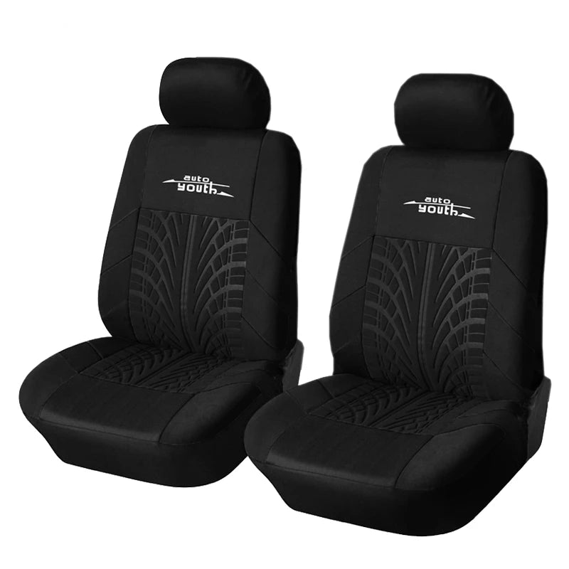 AU-UTH-Ensemble de Housses de Siège de Voiture Brodées, Protection Universelle Adaptée à la Plupart des Voitures, avec un Style Track Tatif