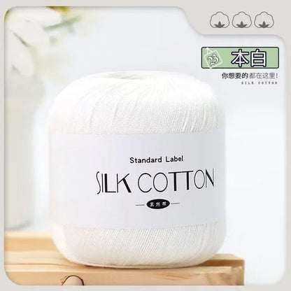 Fil à tricoter chaud et doux pour bébé, 50 g/pièce, dentelle de soie, coton, lait, Crochet, tricoté à la main, fournitures pour tricot à la main, point de croix