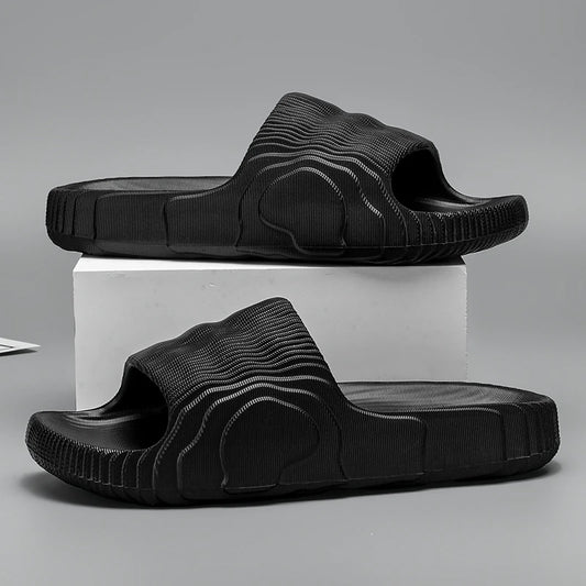 Sandales de plage solides pour hommes et femmes, pantoufles d'été antidérapantes, souples, unisexes, chaussures de luxe ultralégères pour l'extérieur