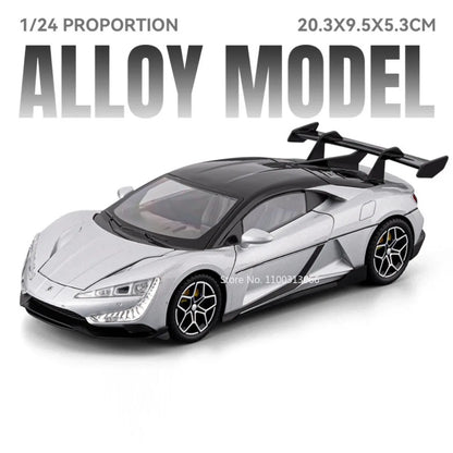 1:24 BYD YANGWANG U9 Lambor Sian voitures modèles miniatures jouets roue Absorption des chocs lumière musique supercar pour enfants Edutainment