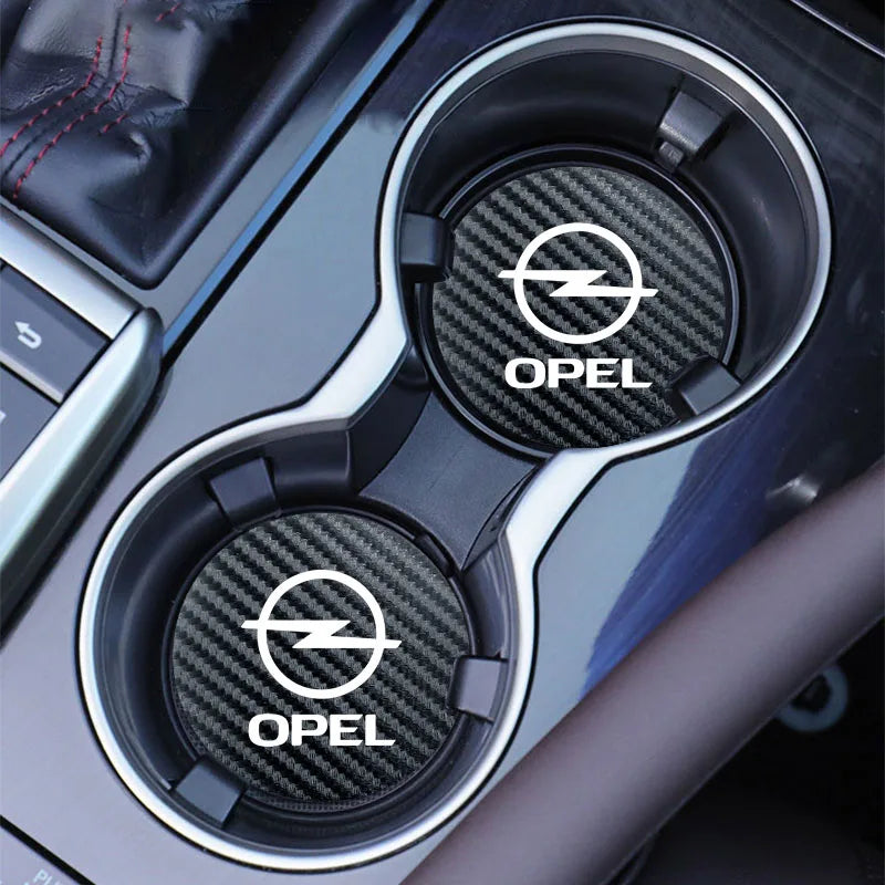 Dessous de verre en cuir antidérapant pour voiture, coussin de fente pour tasse d'eau, pour Opel Astra GTC Insignia Antara Meriva Zafira Vectra Mokka Corsa Grandland