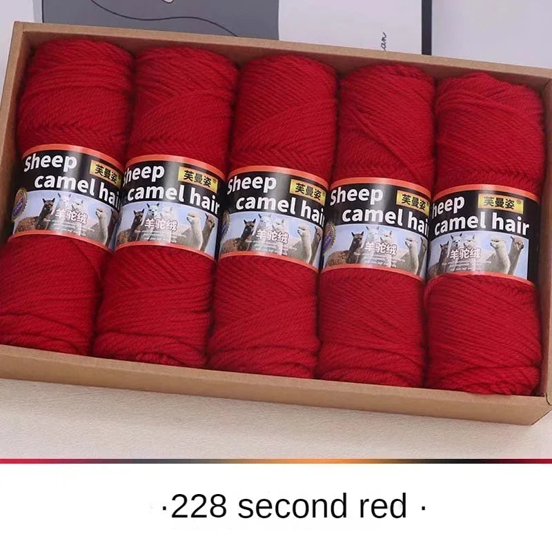 Fil de cachemire épais pour Crochet, tricot à la main, pull, écharpes, manteaux, chapeau, gants, bricolage, fil de laine d'alpaga doux et chaud, 500 g/ensemble