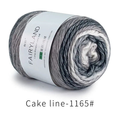 Fil à gâteau dégradé pour tricoter à la main, fil coloré au Crochet, Section moyenne et épaisse, fil arc-en-ciel en laine de coton teint, 100 g/pièce