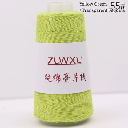   Блэк – fil de coton à paillettes, 100g, 800M, 3mm, décoration tricotée, crochet à la main, tricot jaune