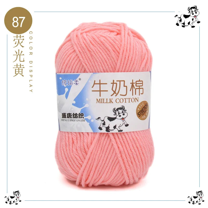 Fil à tricoter en coton au lait, 5 brins, 50g, pour bricolage de sacs de poupée, fil, écharpe, chaussettes