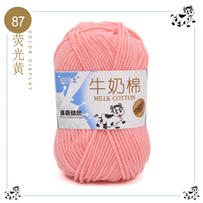 Fil à tricoter en coton au lait, 5 brins, 50g, pour bricolage de sacs de poupée, fil, écharpe, chaussettes