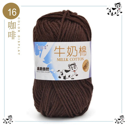 Fil à tricoter en coton au lait, 5 brins, 50g, pour bricolage de sacs de poupée, fil, écharpe, chaussettes