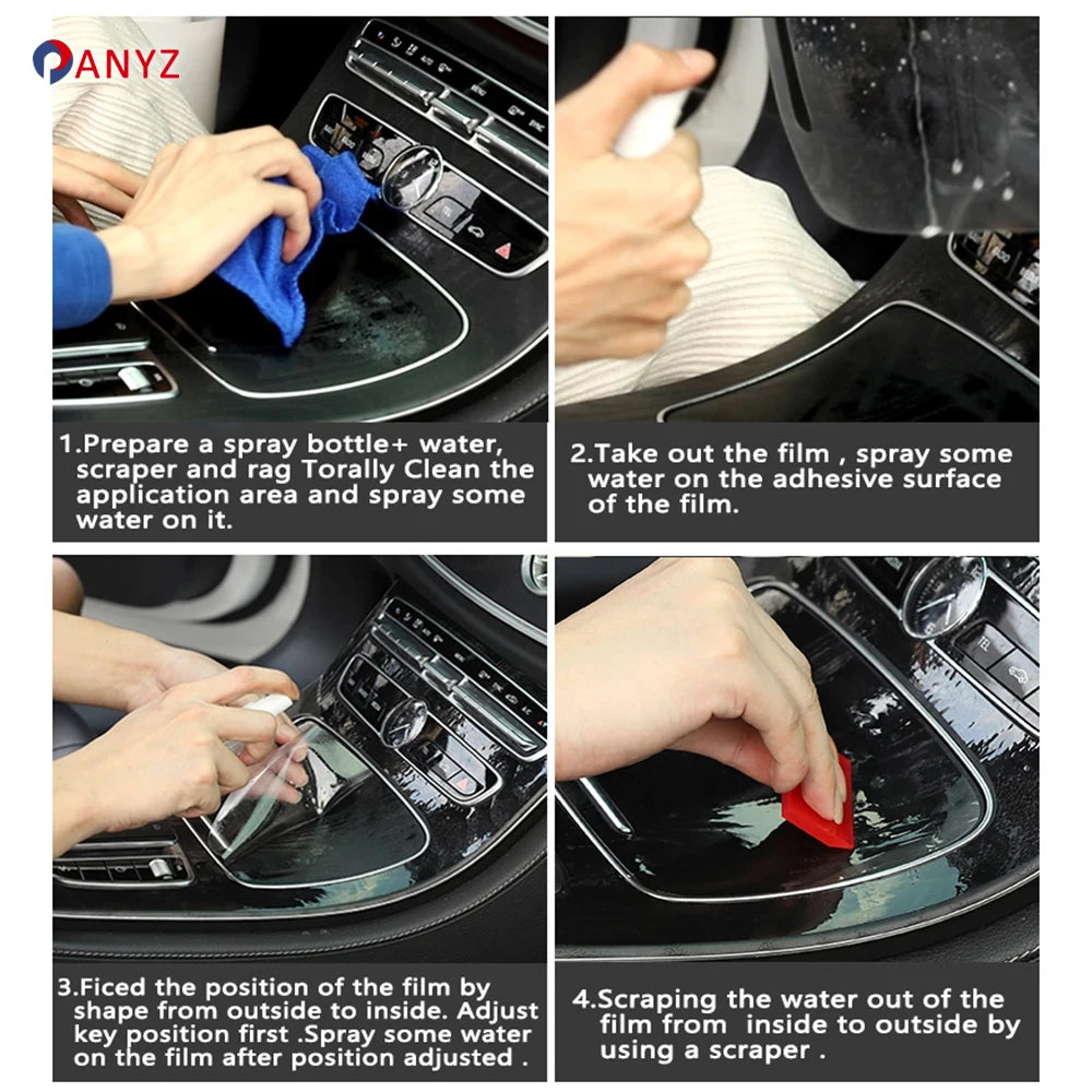 Film transparent en TPU pour accessoires d'intérieur Lynk & Co 09 EM-P 2024, panneau d'engrenage, Console centrale GPS, Protection PPF anti-rayures