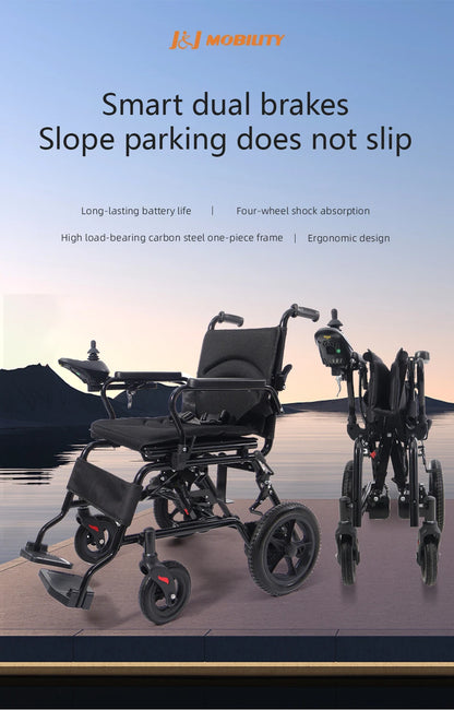 Fauteuil roulant électrique pliable en acier au carbone pour la rééducation, facile à utiliser