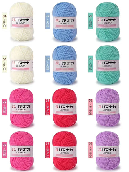 12 pièces 300g fil de lait fait à la main grossier bricolage tissage boule de fil pour pull chapeau écharpe et autres vêtements doux Crochet fil à tricoter