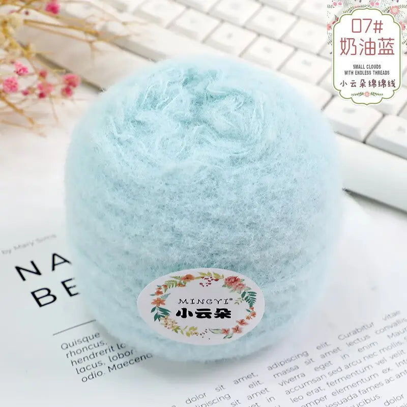 100g/boule 6 brins de fil de coton nuage tissé à la main bricolage gaufre écharpe chapeau bébé fil balle