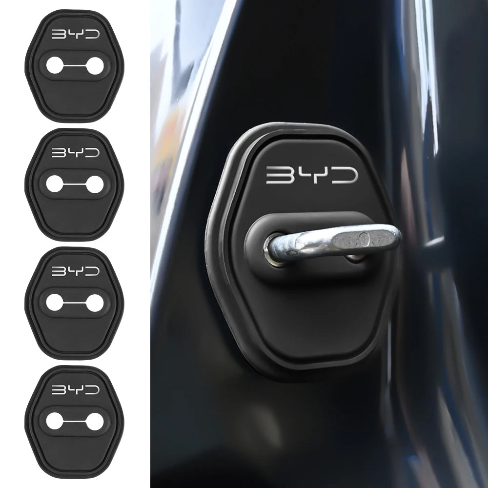 Couvercle de serrure de porte de voiture en Silicone, autocollant de protection pour BYD Atto 3 Yuan F3 E6 F0 G3 I3 Plus Ea1 Song Max Tang Dmi 2din, 2/4 pièces