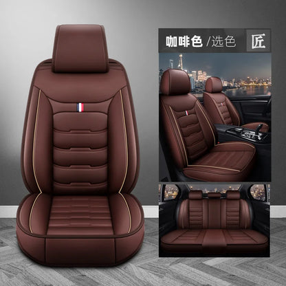 Housse de siège de voiture universelle fendue, entièrement entourée, respirante, confortable, de luxe, en cuir, coussin de siège de voiture, housse de siège complète