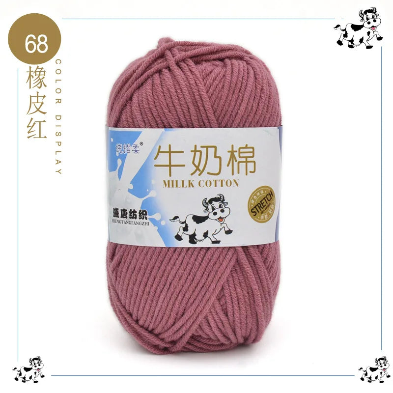 Fil à tricoter en coton au lait, 5 brins, 50g, pour bricolage de sacs de poupée, fil, écharpe, chaussettes