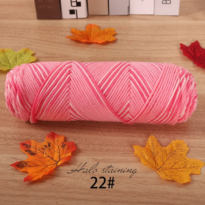 Pull auto-tissé en coton au lait teint à 5 brins, écharpe, couverture moyenne épaisse, fil au Crochet tissé fait à la main, 300g