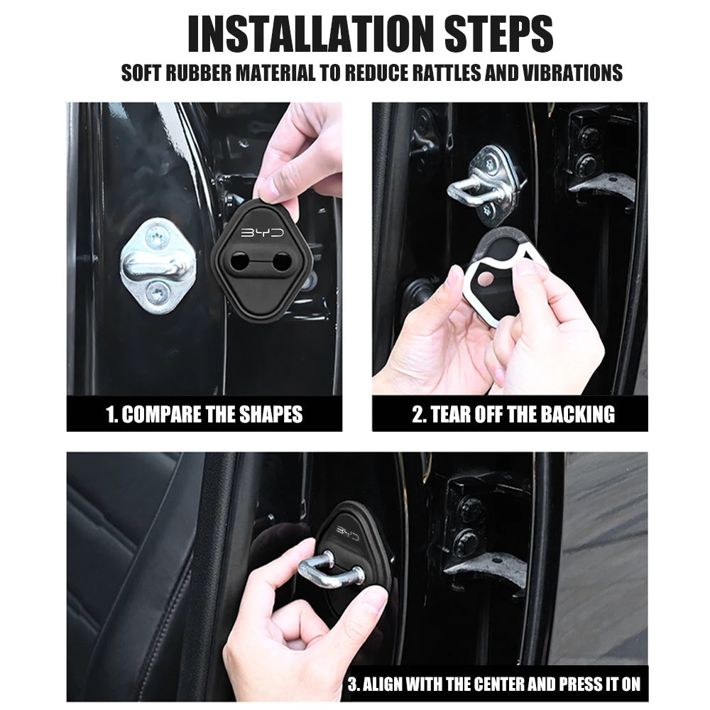 Autocollants de couverture de serrure de porte de voiture en Silicone, pour BYD F0 G3 I3 M6 G3 G5 T3 F3 F0 S6 S7 E5 E6 L3 Tang Atto3, joint de chanson EV Sealion 7 Vitre
