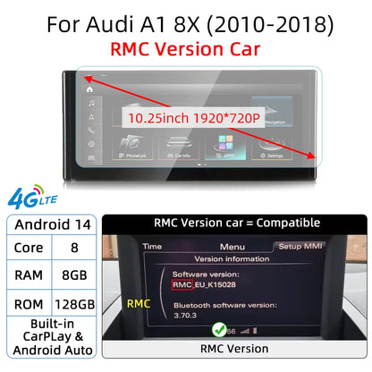 Android 14 Auto Radio CarPlay pour Audi A1 Q2 2010-2023 GPS voiture lecteur multimédia Navi stéréo DSP WIFI SIM BT IPS écran tactile
