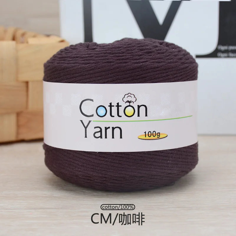 100 g/rouleau fil de coton pur coloré bébé fil de coton doux gros bébé coton Crochet tricots bricolage fil à tricoter à la main