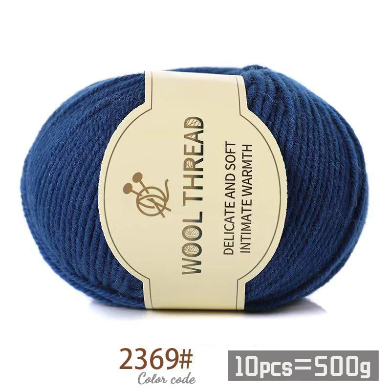 500g 290 Fil de laine d'alpaga peigné moyennement grossier, kit de matériel de tricot fait à la main chaud et à la mode pour l'automne et l'hiver, plusieurs couleurs de boules de fil pour fabriquer des pulls, des foulards