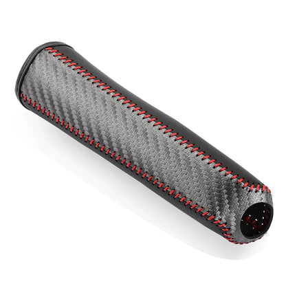 Housse de frein à main de voiture en Fiber de carbone, en cuir PU, antidérapante, manchon de frein à main de voiture, housse de poignée de frein à main Portable, accessoires universels