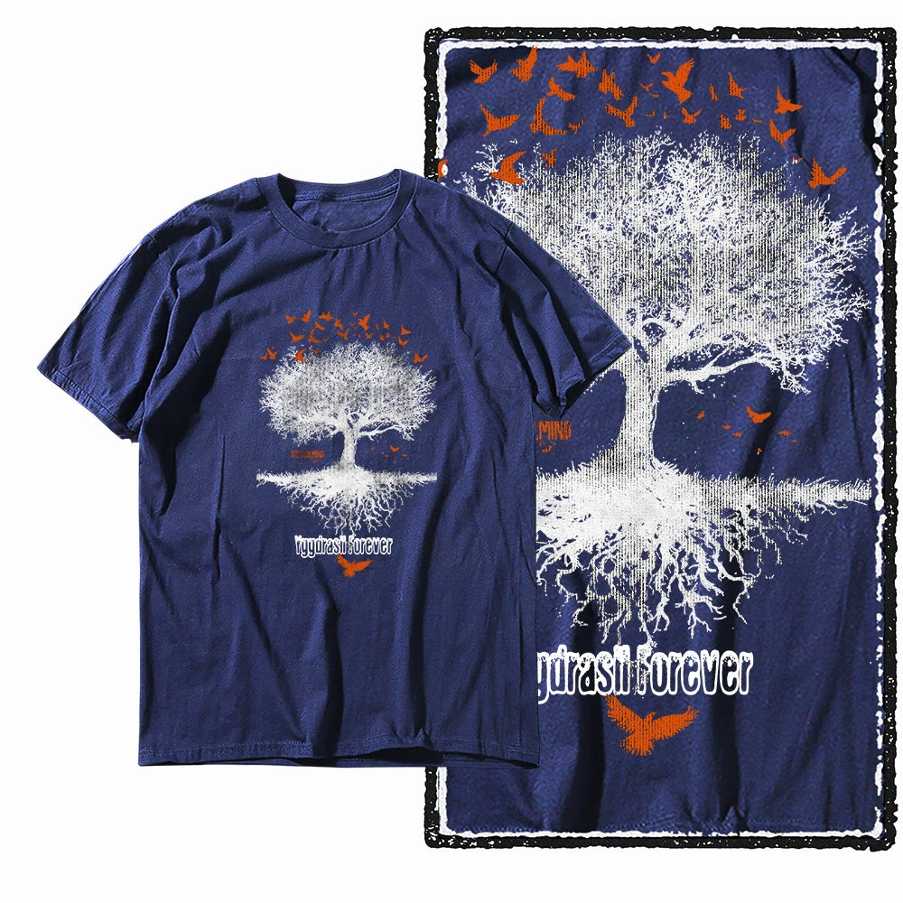 Coolmind MAX yggdrasil printed Exclusive graphic men T shirt 100% cotton big size streetwear men tshirt cool t-shirt tee shirts