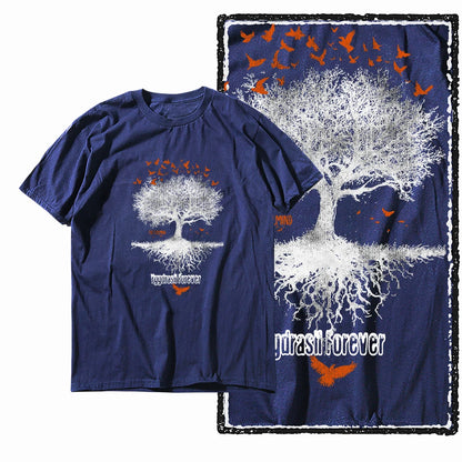 Coolmind MAX yggdrasil printed Exclusive graphic men T shirt 100% cotton big size streetwear men tshirt cool t-shirt tee shirts