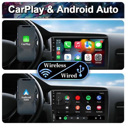 Hippcron 7 "1Din autoradio sans fil CarPlay Android Auto Bluetooth AUX USB universel multimédia lecteur MP5 lien miroir Autoradio