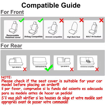 AUTO PLUS-Ensemble de Housses de Siège de Voiture Universelles en Polyester, Protection en Tissu Uni Bicolore, Accessoires Automobiles