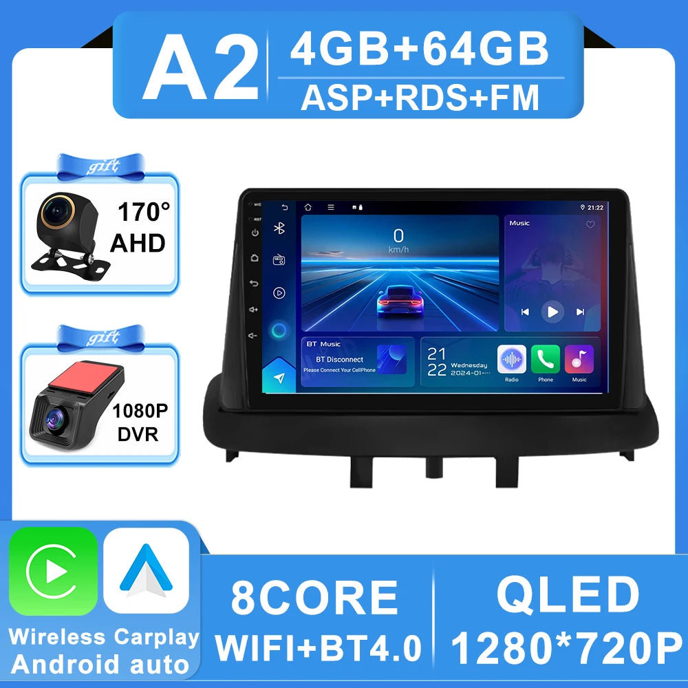 Android 16 pour Renault Megane 3 Fluence Samsung SM3 2008 - 2017 lecteur multimédia DSP CarPlay GPS autoradio