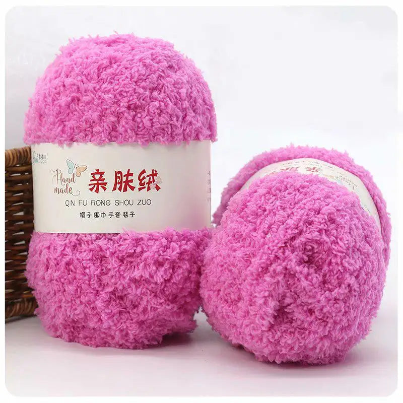 Fil Chenille doux et fin en velours de corail, 50g/paquet, fils de serviette pour tricoter, fil au Crochet, tricot à la main, poupées de bricolage