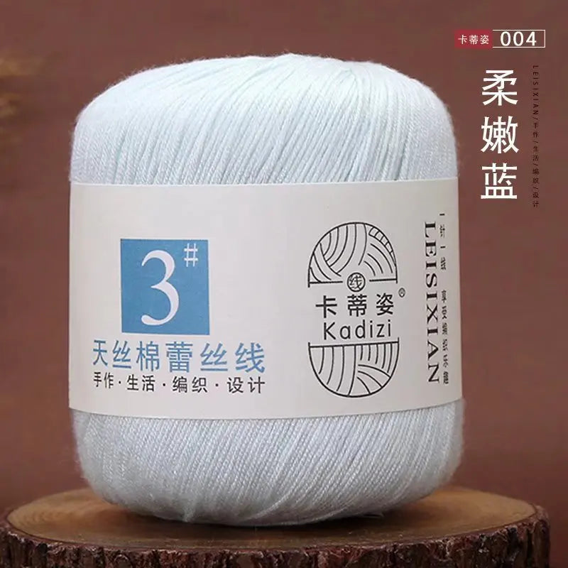Fils de dentelle en coton mercerisé, fils de dentelle au crochet, broderie à la main, artisanat d'art, couvertures de bricolage, écharpe et pull, taille 3, # 100%