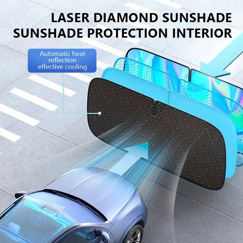 SEAMETAL pare-soleil de voiture pare-brise Laser couverture de pare-soleil pliable voiture fenêtre avant Protection solaire isolation thermique couverture de pare-brise