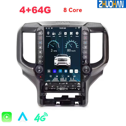 Autoradio Android 13 de 13.6 pouces, pour Dodge RAM 1500 2500 3500 2019 – 2022, lecteur multimédia stéréo automatique, écran tactile GPS