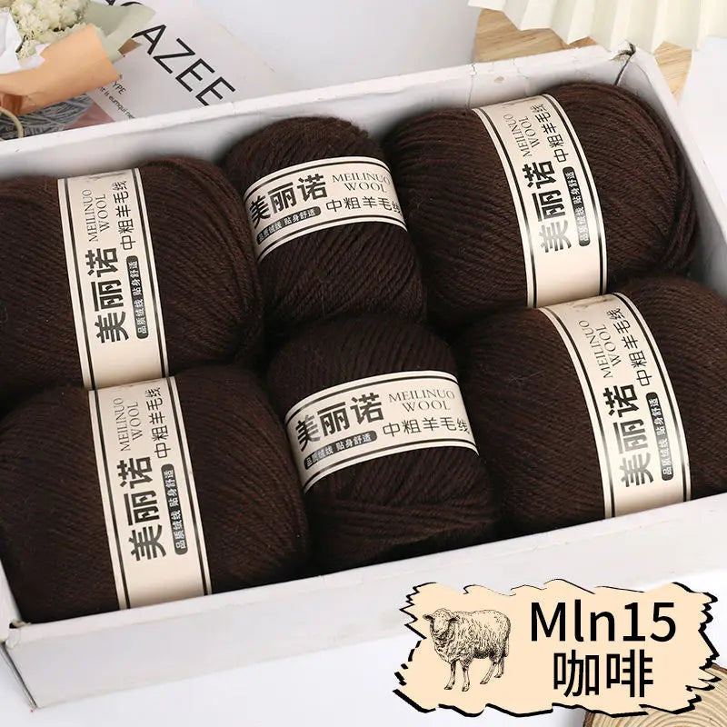 Fil de laine mi-épais pour chaussettes, tricot à la main, pull, pantalon, foulards, vêtements en cachemire mérinos, fil de Crochet doux pour bébé, 500 g/ensemble