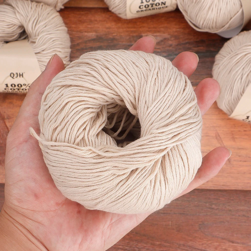 QJH 100% fil de coton, fil de poids de Sport pour bébé en coton, fil Amigurumi, fil doux d'été, fil au Crochet/à tricoter-6 pièces