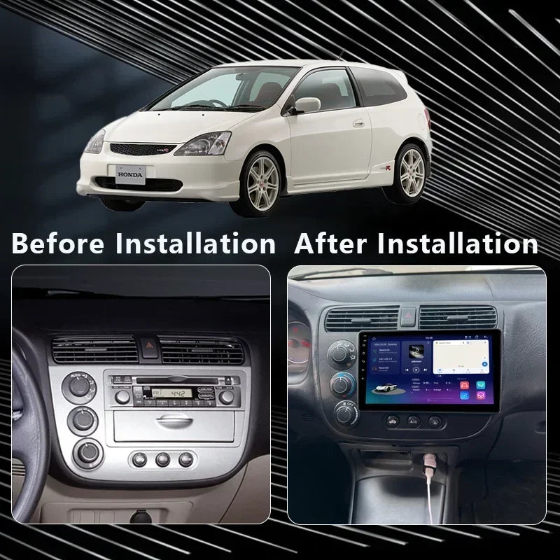 MAMSM-Autoradio pour Honda Civic 7, LHD, RHD, 2000-2006, Android 13, Limitation, Lecteur vidéo, GPS, 4G, Carplay, Auto Stereo, Head Unit